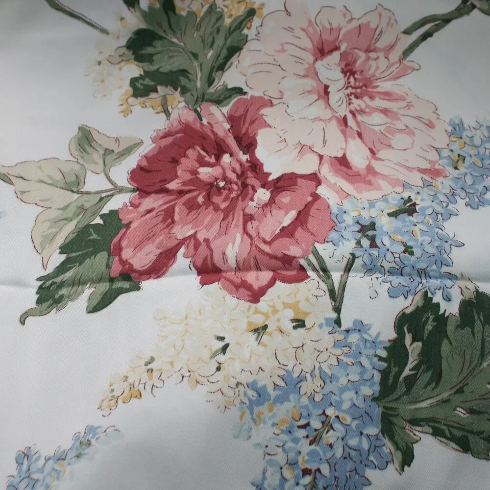FABRIC #1350 - Home Decor - Country Floral Lilacs Large Print Blue Red - 60 x 72